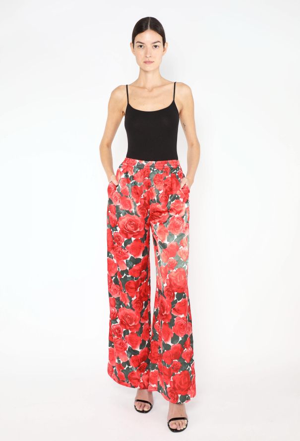 Saint Laurent 1998 Floral Palazzo Pants - 1