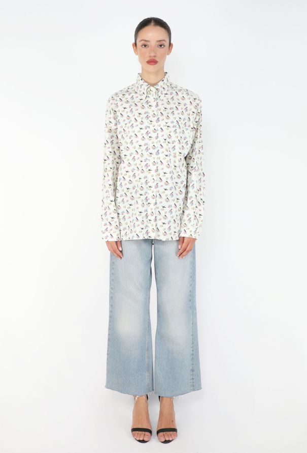 Prada Bird Print Cotton Shirt - 3