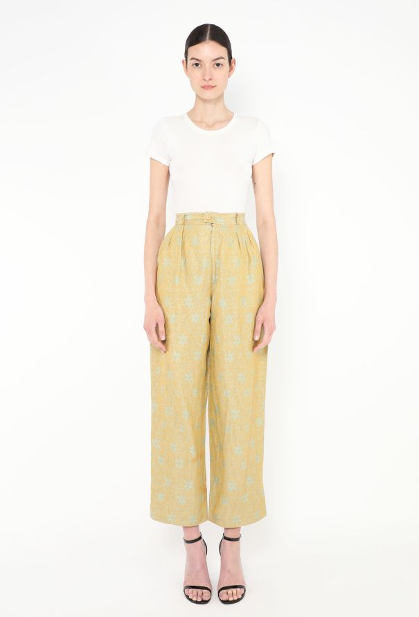 Saint Laurent '80s Floral Jacquard Pants - 1
