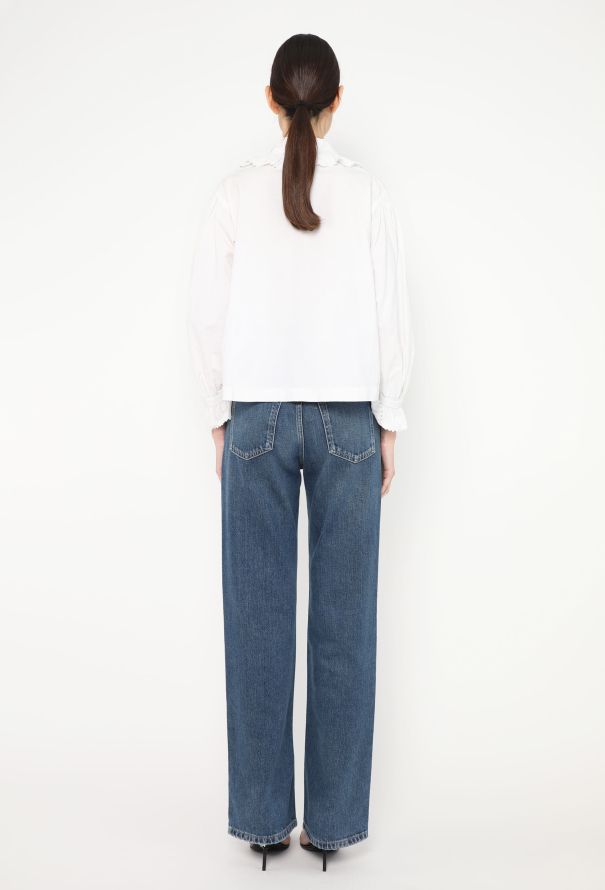 Antique 1920s Eyelet Cotton Blouse - 4