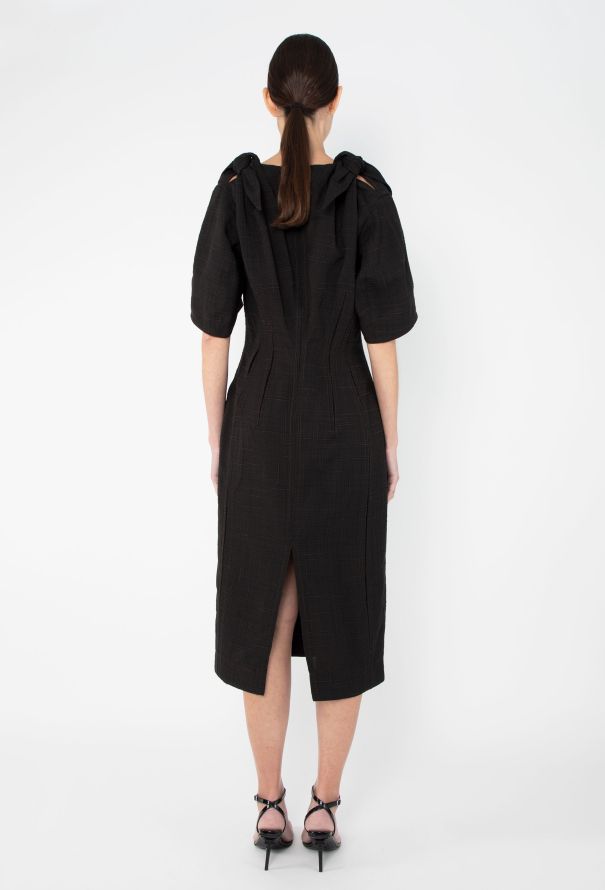 Bottega Veneta F/W 2023 Cinched Shoulder Bow Dress - 4