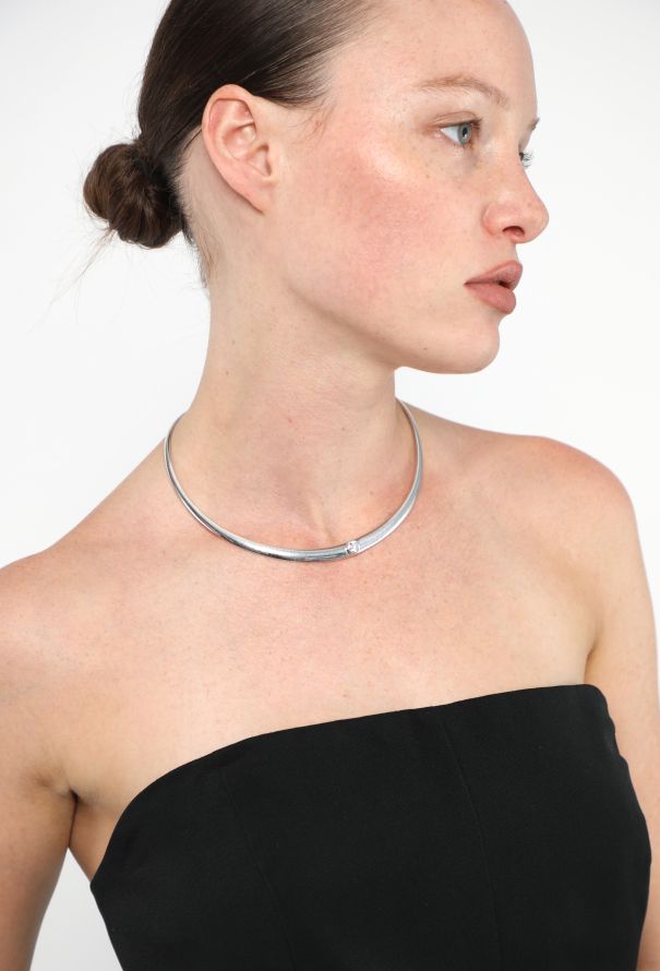 Vintage Fine Jewelry Vintage 18K White Gold & Diamond Omega-Style Choker - 4 Vintage Fine Jewelry Vintage 18K White Gold & Diamond Omega-Style Choker - 4