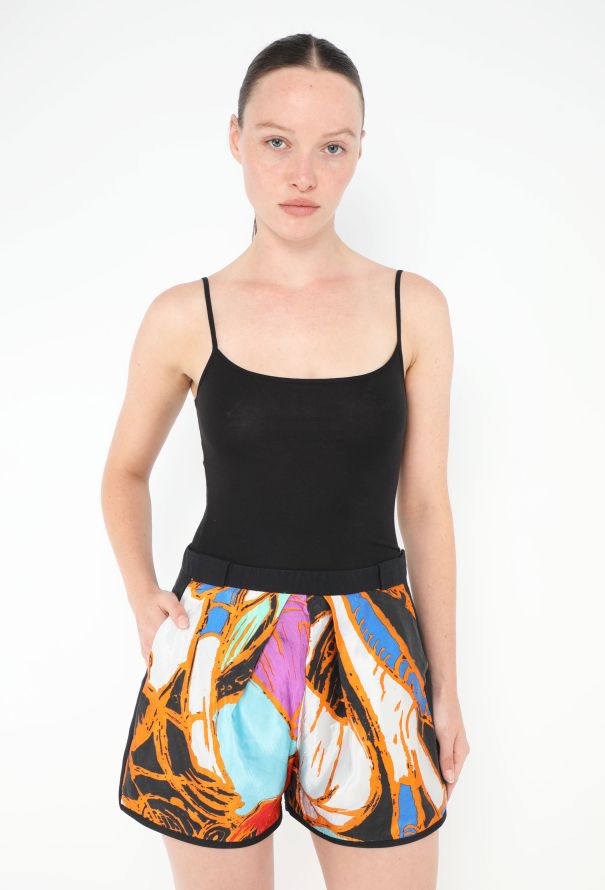 Balenciaga 2011 Abstract Silk Twill Shorts - 3 Balenciaga 2011 Abstract Silk Twill Shorts - 3