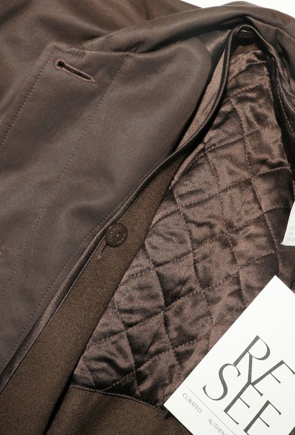 Chanel '80s Gabardine Cashmere-Lined Raincoat - 8