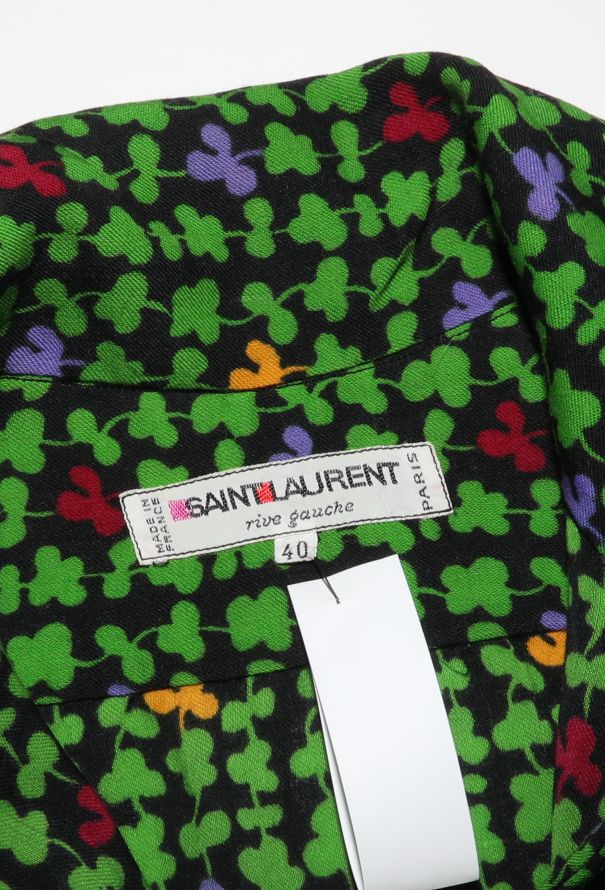 Saint Laurent '70s Clover Print Lavallière Blouse - 6