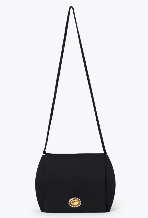 Saint Laurent '80 Couture Black Silk Clutch - 1
