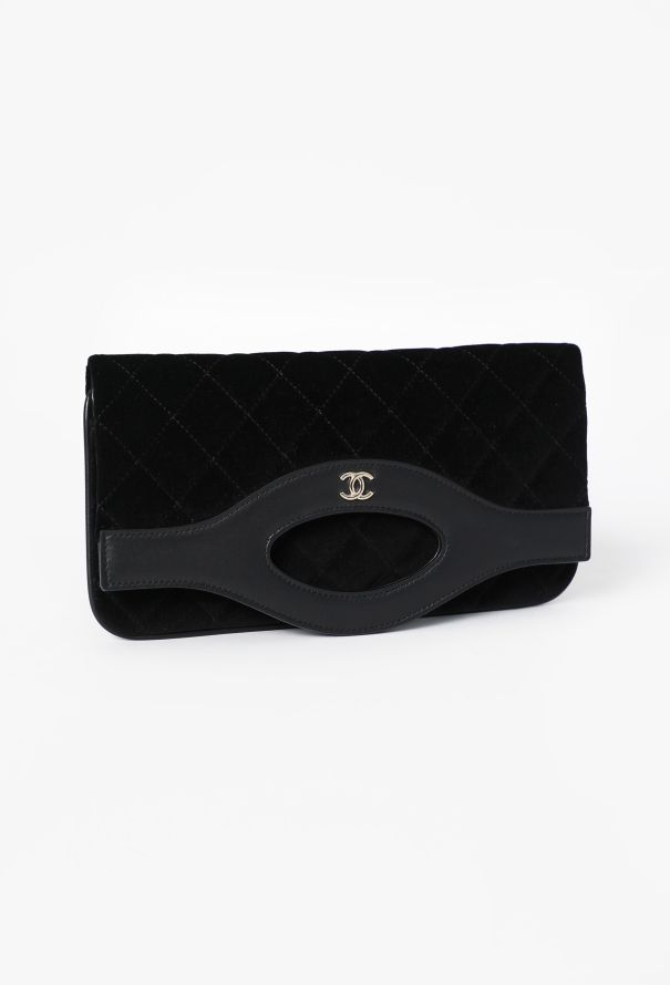 Chanel Small Classic Quilted Velvet 31 Clutch - 3