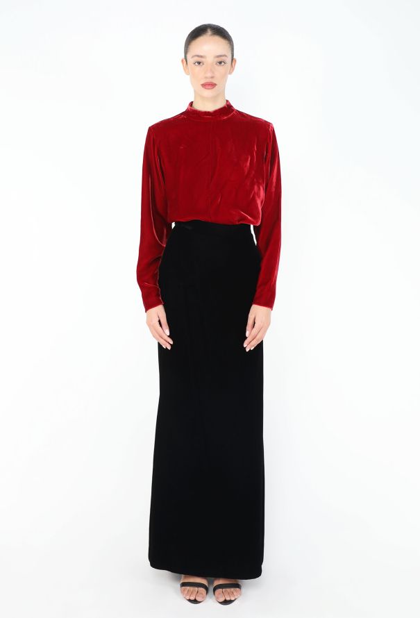 Saint Laurent '90s Velvet Wrap Tie Top - 2
