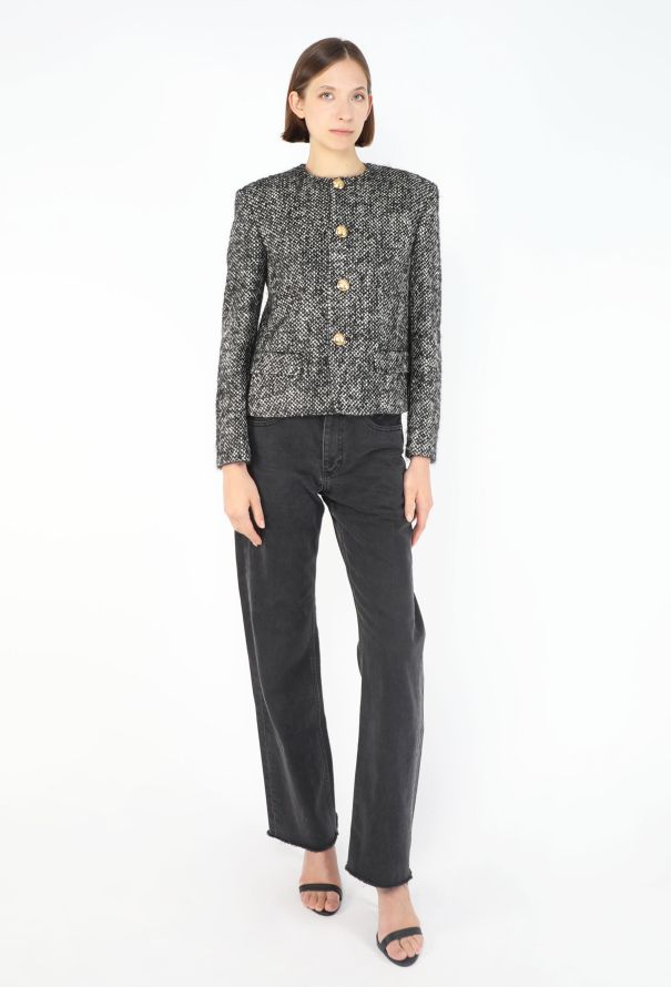 Céline F/W 2021 Mouline Tweed Chasseur Jacket - 4