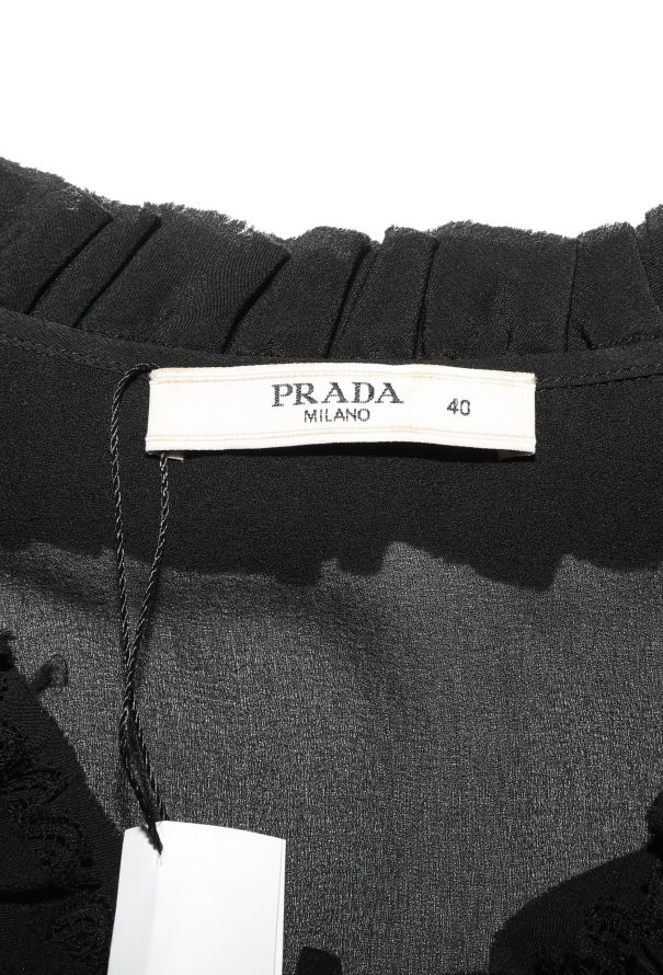 Prada Early 2000s Cinched Ruffle Blouse - 4