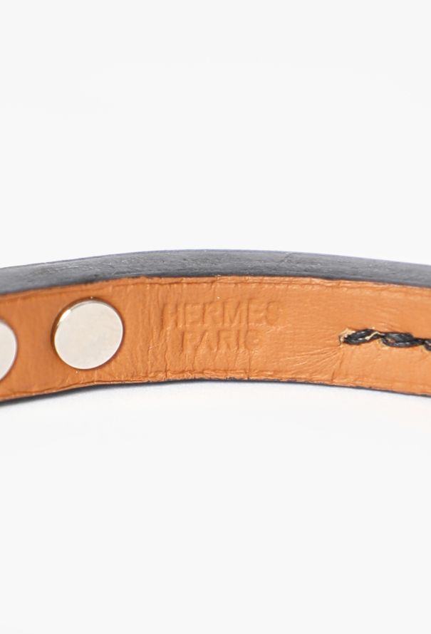 Hermès Palladium Stud Leather Bracelet - 4