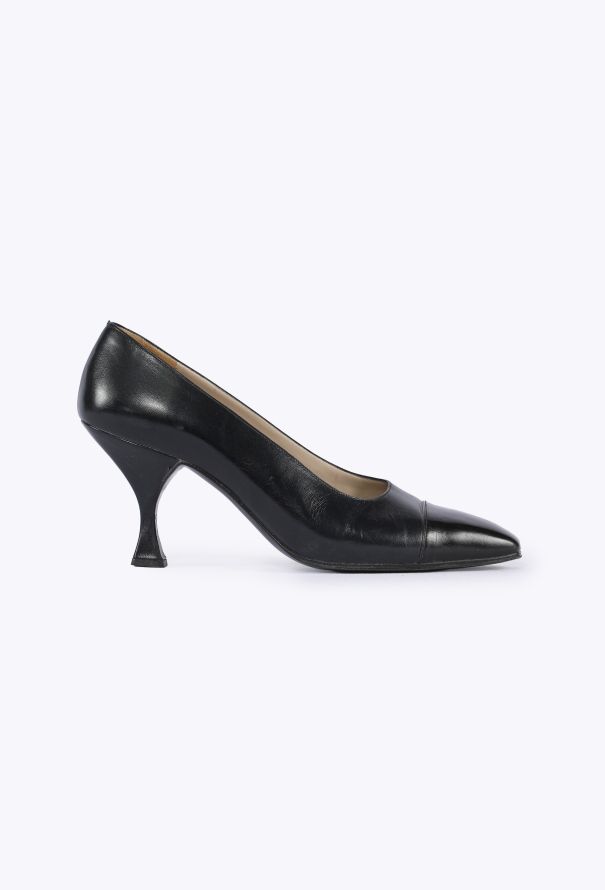 Chanel Vintage Leather Cap-Toe Pumps - 1