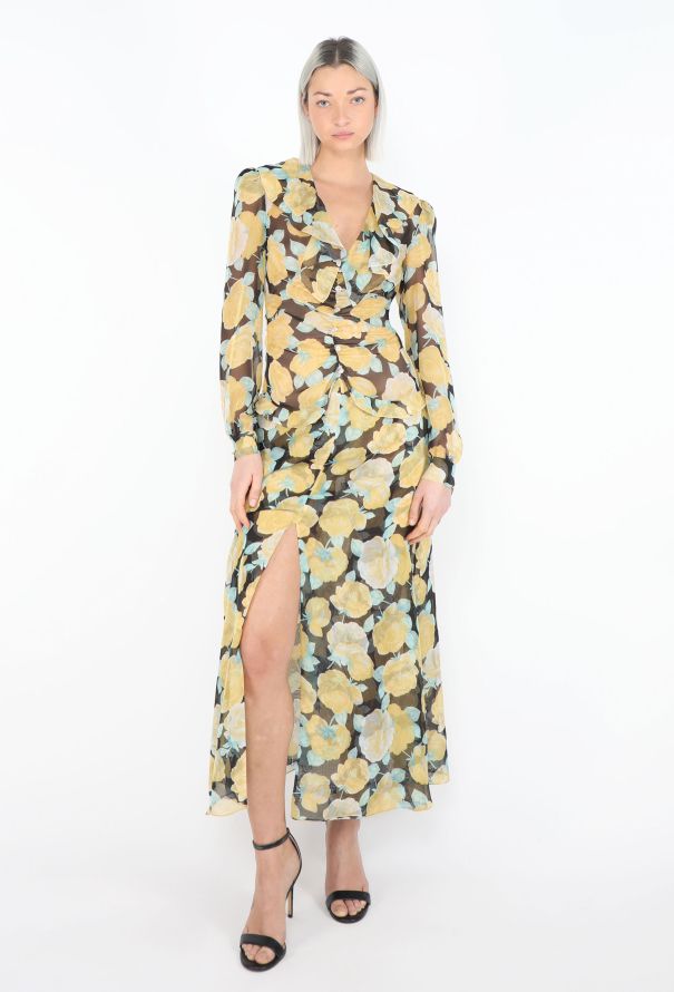 Miu Miu Rose Printed Georgette Dress - 1