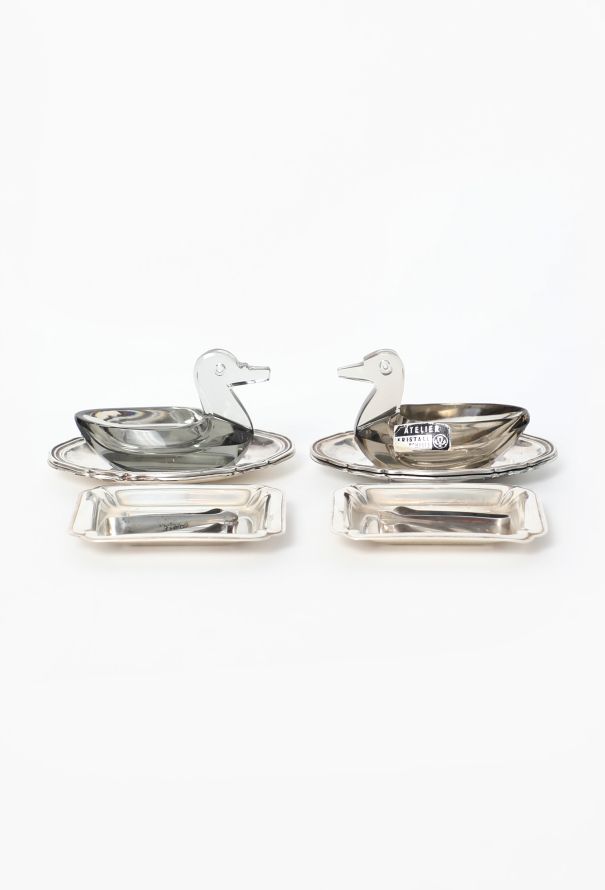 Vintage Objects & Decor Crystal Sugar Serving Set, 1950s - 2