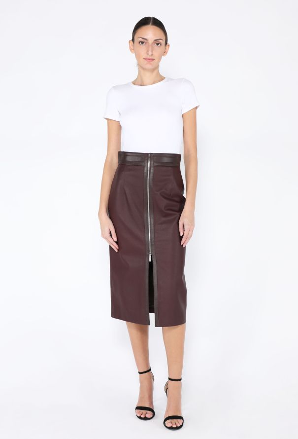 Hermès F/W 2024 Leather Zip Skirt - 4