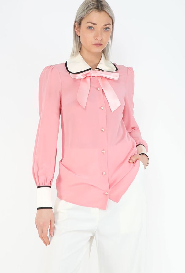 Gucci 2017 Claudine Crêpe de Chine Blouse - 4