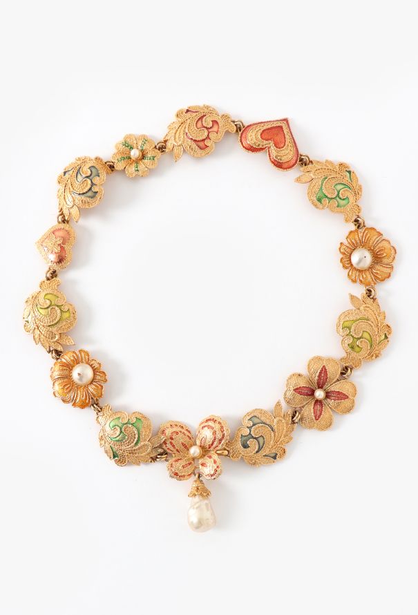 Saint Laurent Early '90s Iridescent Embellished Necklace - 1