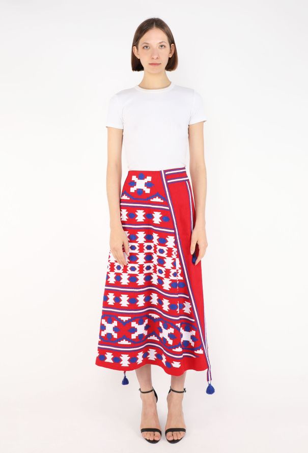 Vita Kin Embroidered Linen Tassel Skirt - 1