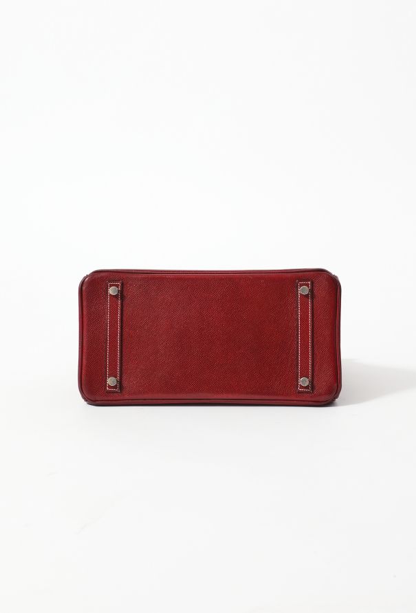 Birkin 30 handbag Hermès Red in Suede - 32094445