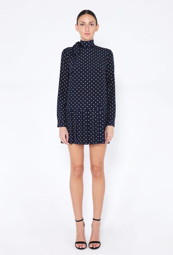 Miu Miu 2025 Crêpe De Chine Lavallière Dress - 1