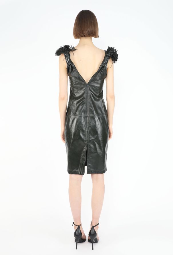 Bottega Veneta F/W 2022 Leather Pom Pom Dress - 6