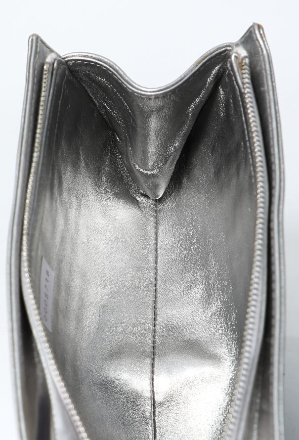 Chanel Metallic Silver Chainlink Clutch - 12