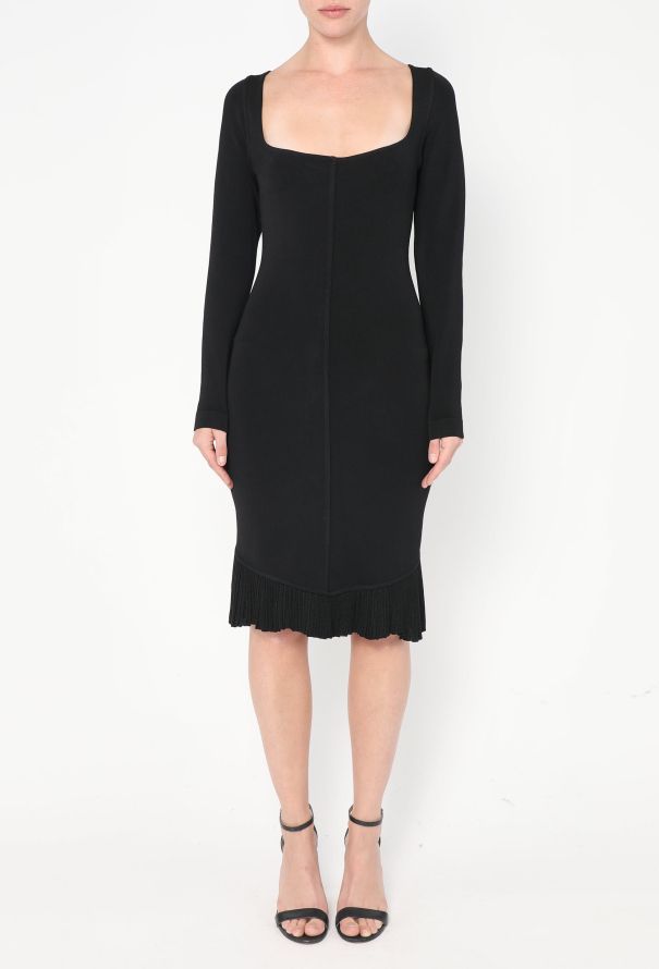 Alaïa S/S 1990 Bodycon Pleated Hem Dress - 3 Alaïa S/S 1990 Bodycon Pleated Hem Dress - 3