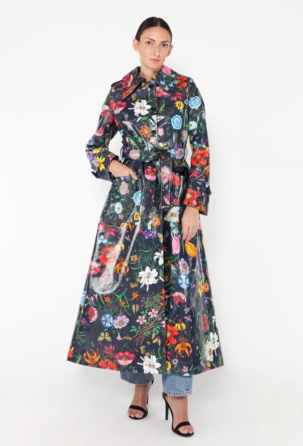 Gucci F/W 2018 Floral Belted Vinyl Trench - 5