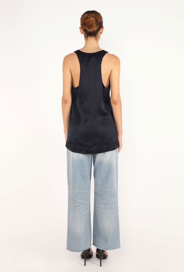 Céline Plunging V-Neck Silk Top - 3