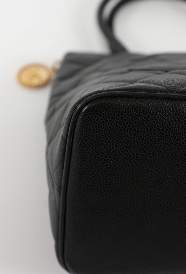 Chanel Vintage Caviar Medallion Tote Bag - 7