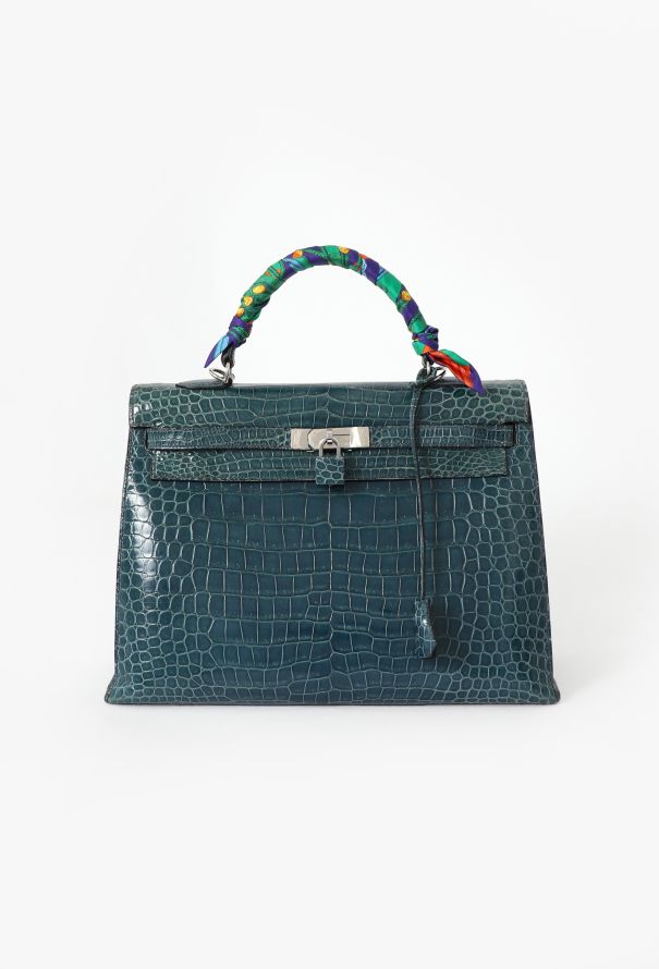 Hermès Blue Jean Porosus Kelly Sellier 35 - 3