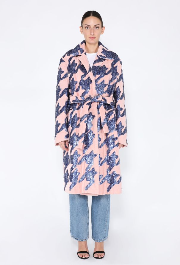 Dries Van Noten 2024 Roltas Velvet Houndstooth Coat - 1