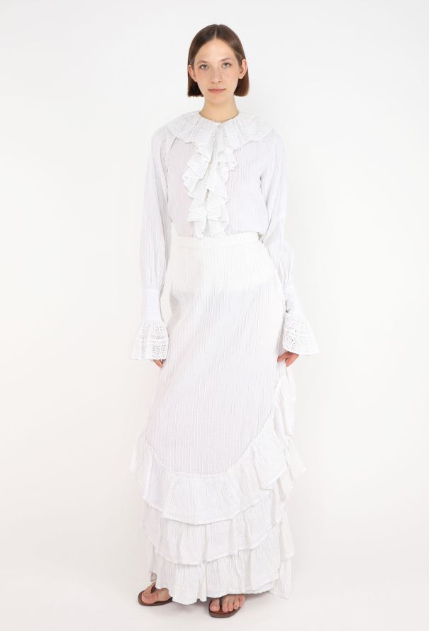 World Treasures Authentic Mexican Cotton Lace Ensemble, 1970s - 1
