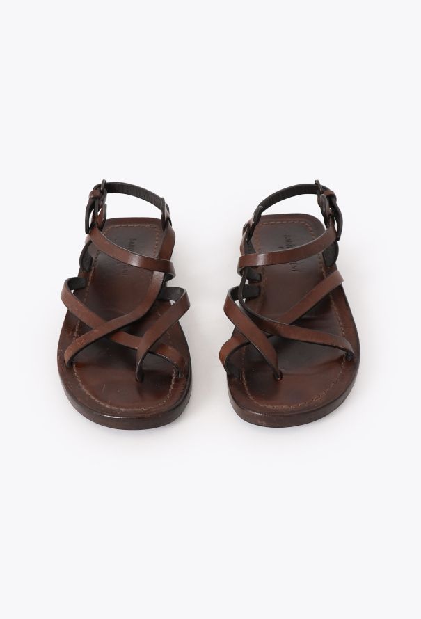 Saint Laurent 2021 Culver Leather Cage Sandals - 2