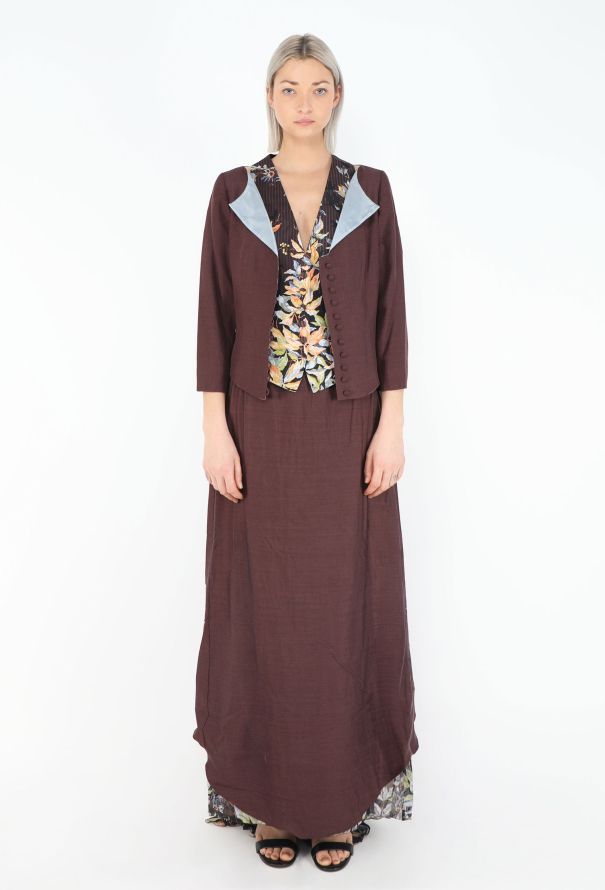 Chloé Spring 1998 Pinstripe Floral 4-Piece Ensemble - 4