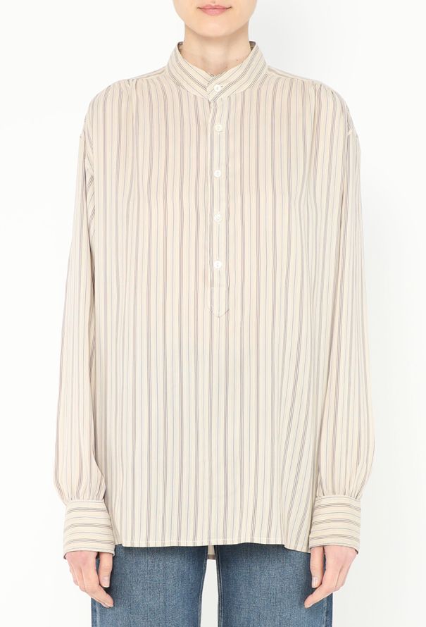Saint Laurent Vintage Striped Silk Tunic - 1