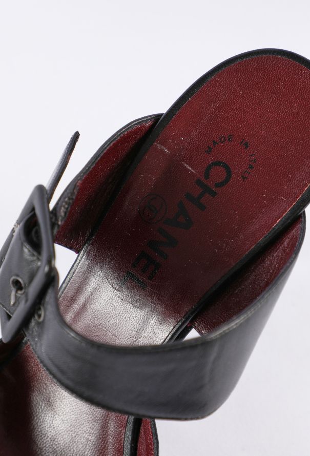 Chanel Leather Buckle Mules, 2003 - 6