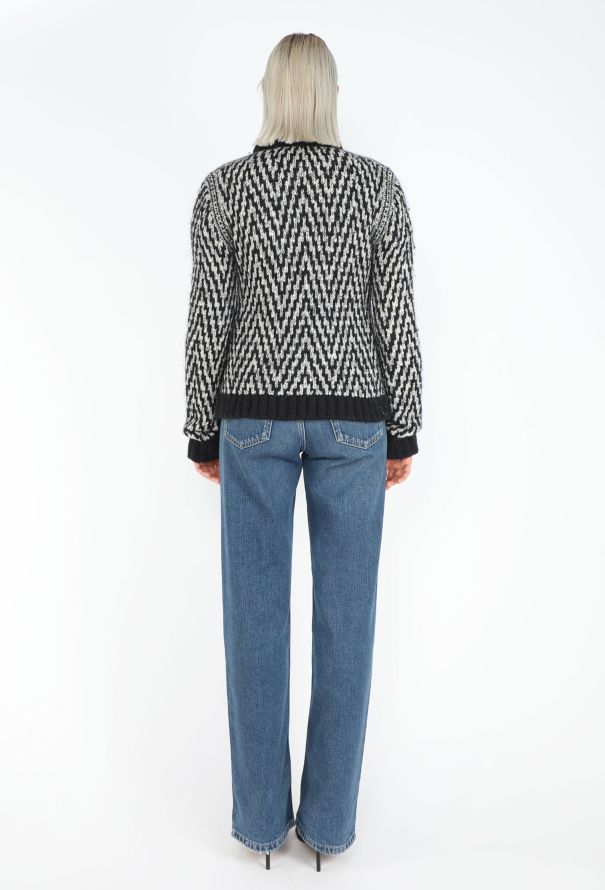 Chanel Chevron Ribbed Mohair Cardigan - 5