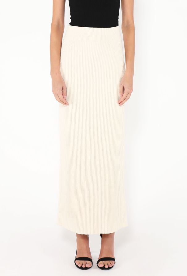 Toteme 2024 Bouclé Ribbed Maxi Skirt - 3