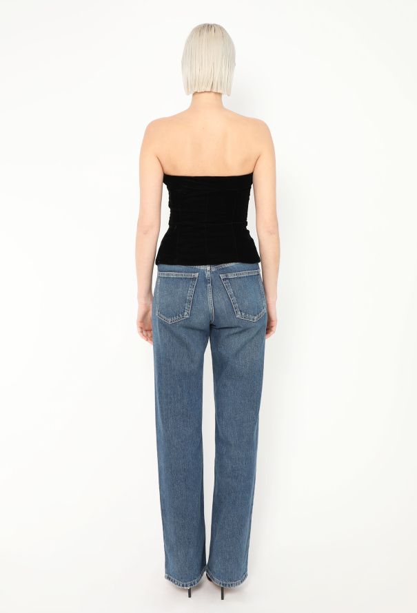 Saint Laurent 1991 Velvet Bustier Top - 4 Saint Laurent 1991 Velvet Bustier Top - 4