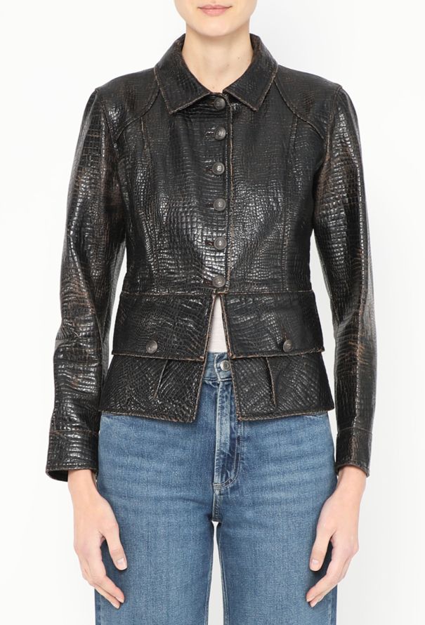 Chanel F/W 2003 Embossed 'CC' Jacket - 1