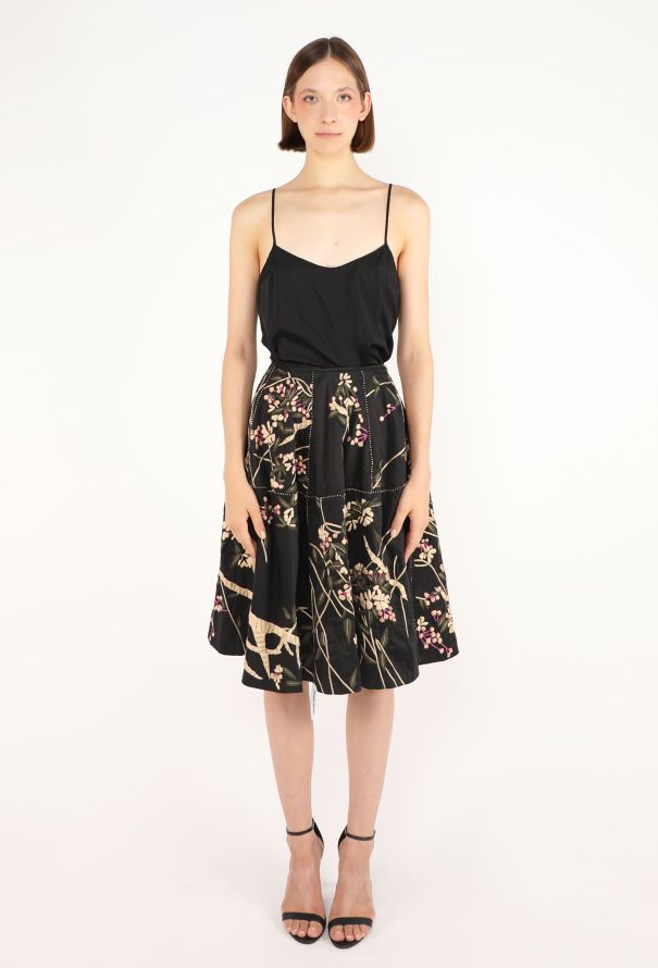 Dries Van Noten Floral Embroidered Flared Skirt - 1