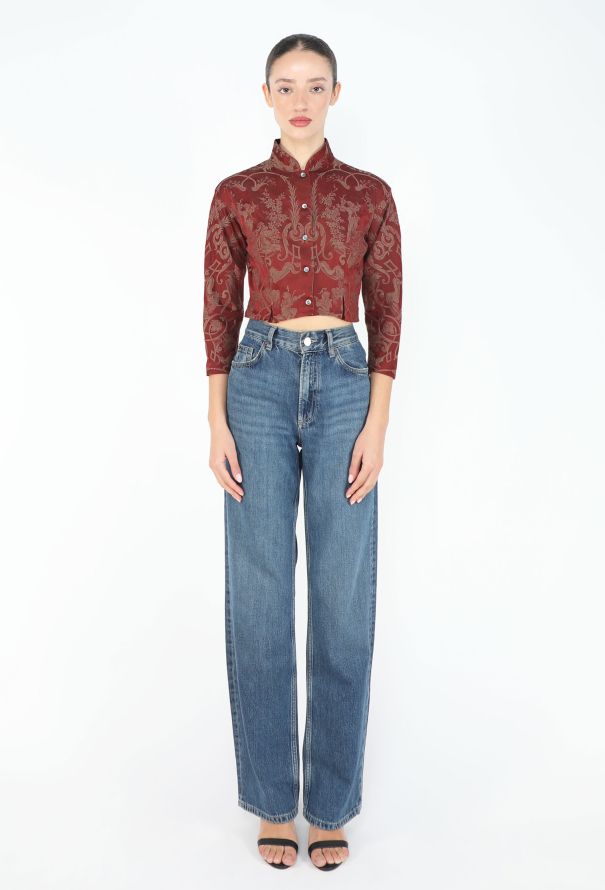 Romeo Gigli Callaghan 1988 Silk Damask Blouse - 4