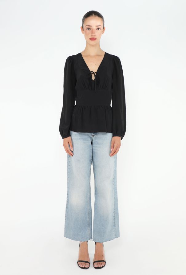 Chloé 2004 Cinched Keyhole Silk Blouse - 3