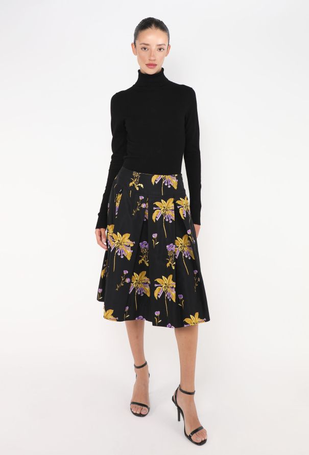 Prada Resort 2008 Floral Taffeta Skirt - 4
