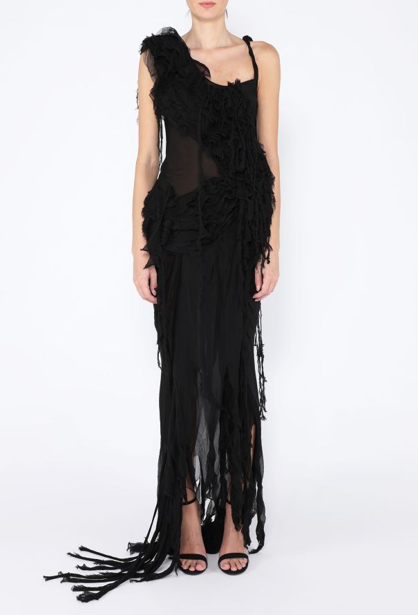 Alexander McQueen ICONIC S/S 2003 'Irere' Chiffon Oyster Dress - 3