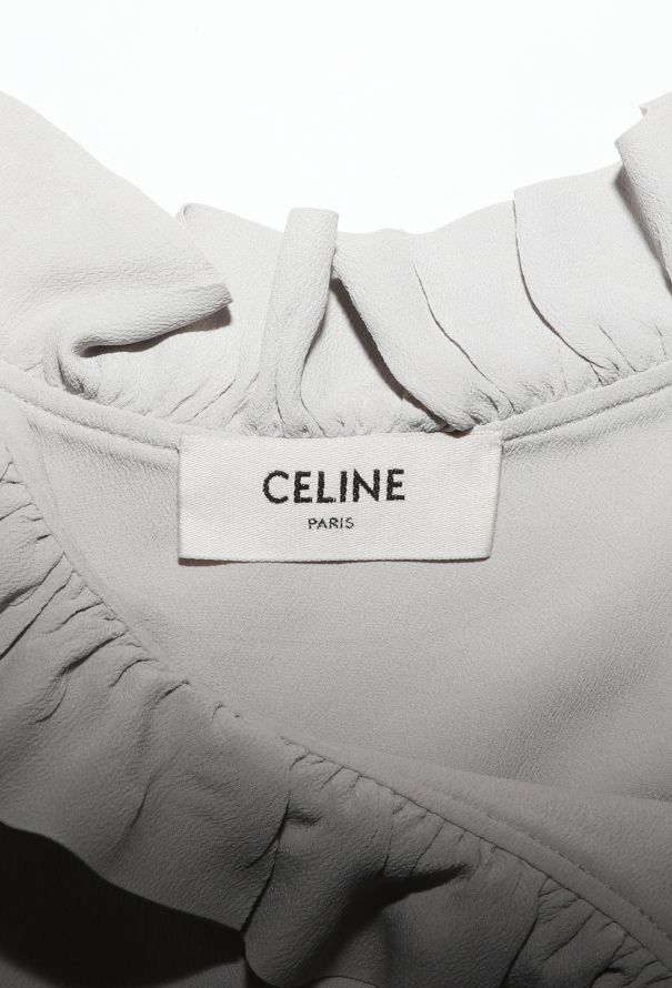 Céline 2021 Pleated Ruffled Silk Blouse - 4