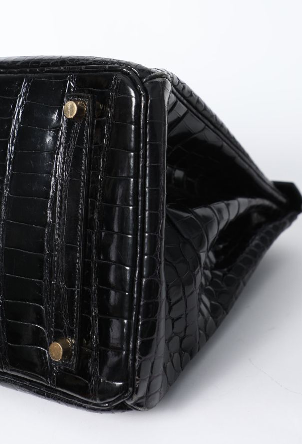 Hermès Exceptional Black Porosus Birkin 35 - 10 Hermès Exceptional Black Porosus Birkin 35 - 10