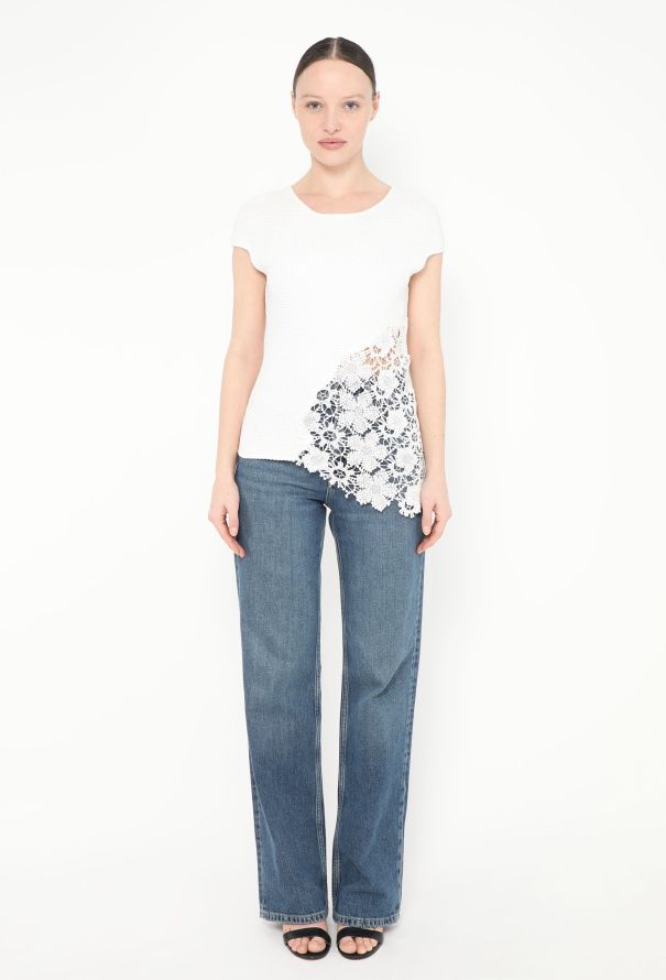 Chanel Asymmetrical Floral Crochet Top - 2