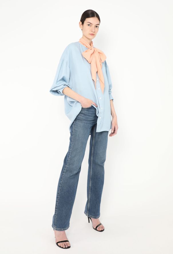 Céline Oversized Silk Lavallière Blouse - 2 Céline Oversized Silk Lavallière Blouse - 2